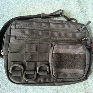 FitDom Black (orange inside) Tactical Sling/Crossbody Bag: Very nice